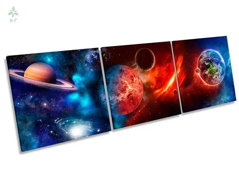 

Planets Astronomy Space Picture Canvas Wall Art Three Panel Print