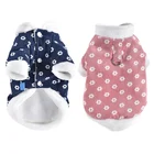 Зимний теплый комбинезон для собак, пальто, вельветовое пальто с цветочным рисунком, куртка для щенков, пуховая куртка для маленьких собак, одежда для маленьких собак