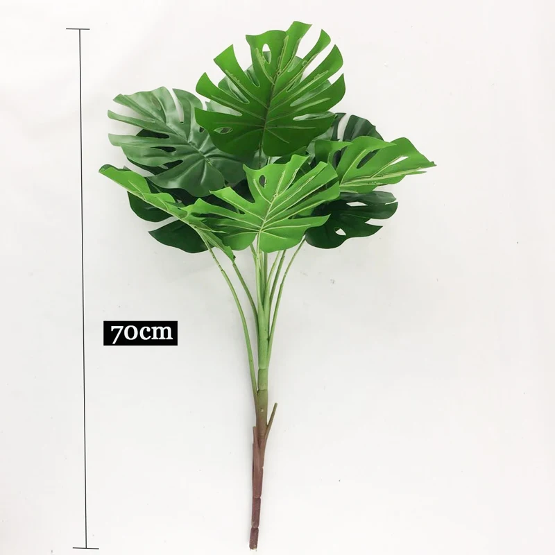 70cm9 голов искусственная монстера в горшке пластиковый высокий столб Тропическое