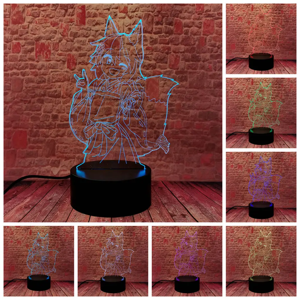 

3D иллюзия Светодиодная настольная ночник цветная лампа для смены манга модель вагая Аниме Фигурки игрушки для детей