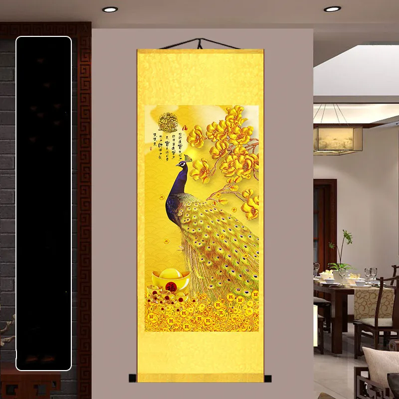 Декоративная картина Феникс, вербуйте богатство и Защищайте злых духов, изысканная шелковая свитка, подвесная картина