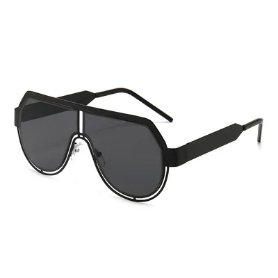 

Metal Sunglasses For Men And Women Color Conjoined Big Frame Sunglasses Personality Street Photography Europe and America Style