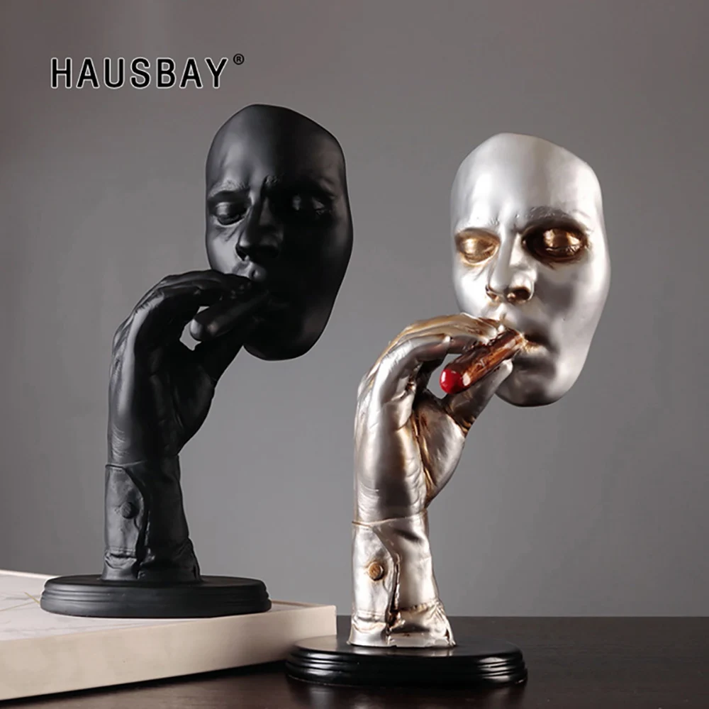 Статуя курительного мужчины из смолы ретро абстрактная скульптура креативный медитатор курительные