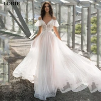 lorie princess wedding dress a line spaghetti straps bride dress vestidos de novia lace boho bride wedding gowns