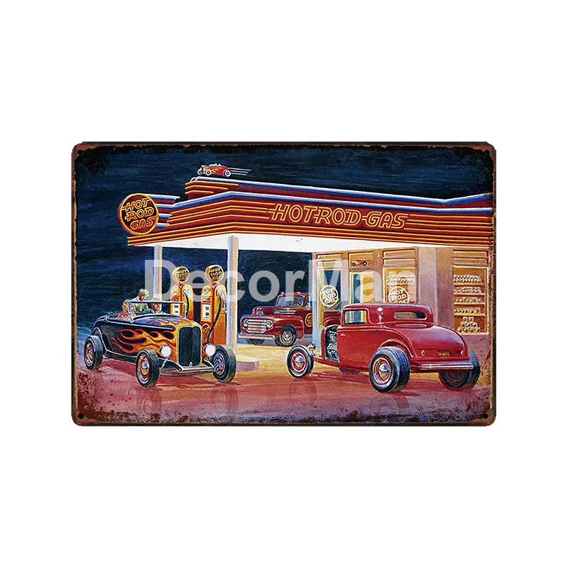 [DecorMan] sinclear Texaco бензиновая станция моторная масляная металлическая Картина Бар