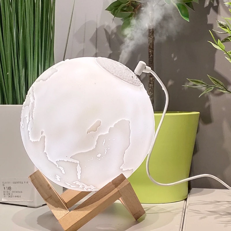 No Painting Earth 880 мл 3D земля Луна увлажнитель воздуха USB красочный свет лампы для домашнего офиса эфирные масла диффузор Распылитель Освежитель тумана - Цвет: No Painting Earth