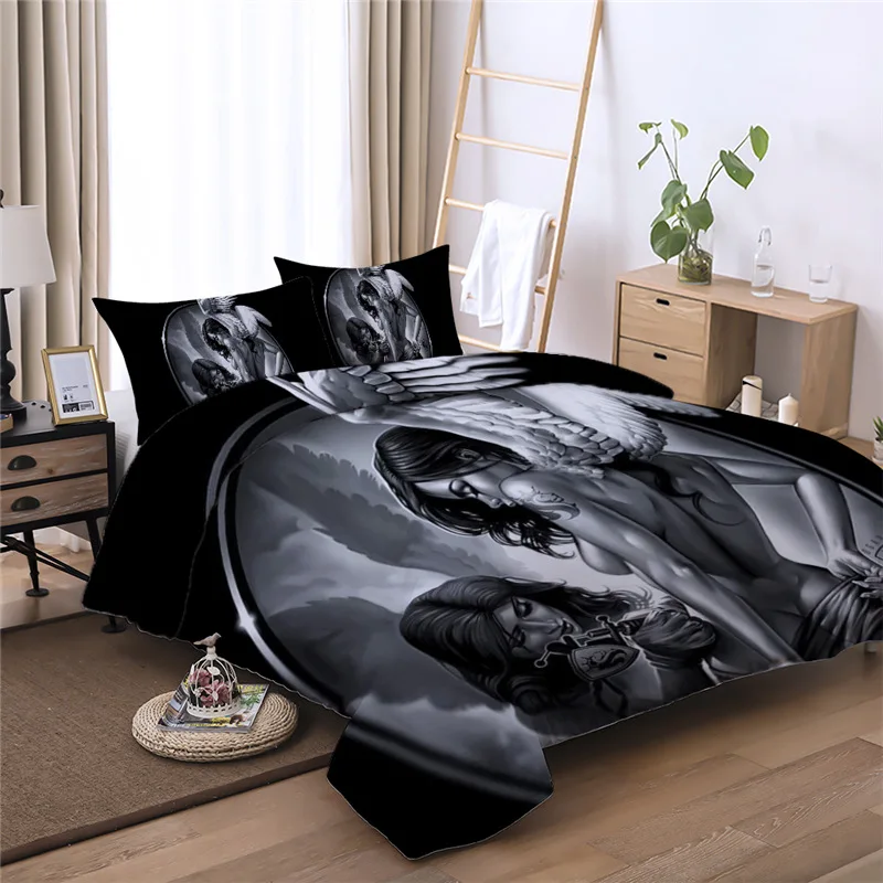 Sexy Beauty Angel Bedding Set 3D Print Duvet Cover Set Single Double Twin Full Queen King Bedclothes Home Textile For Adults enlarge