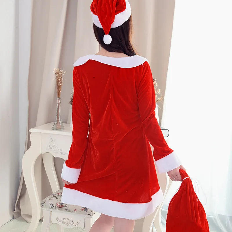 Рождественский мини-платье с цветочным принтом красный бархат Санта Клаус