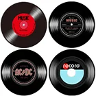 Черный цвет, искусственная музыка, виниловая пластина, Круглый напольный коврик, нескользящий коврик для гостиной, спальни, большие ковры для кровати