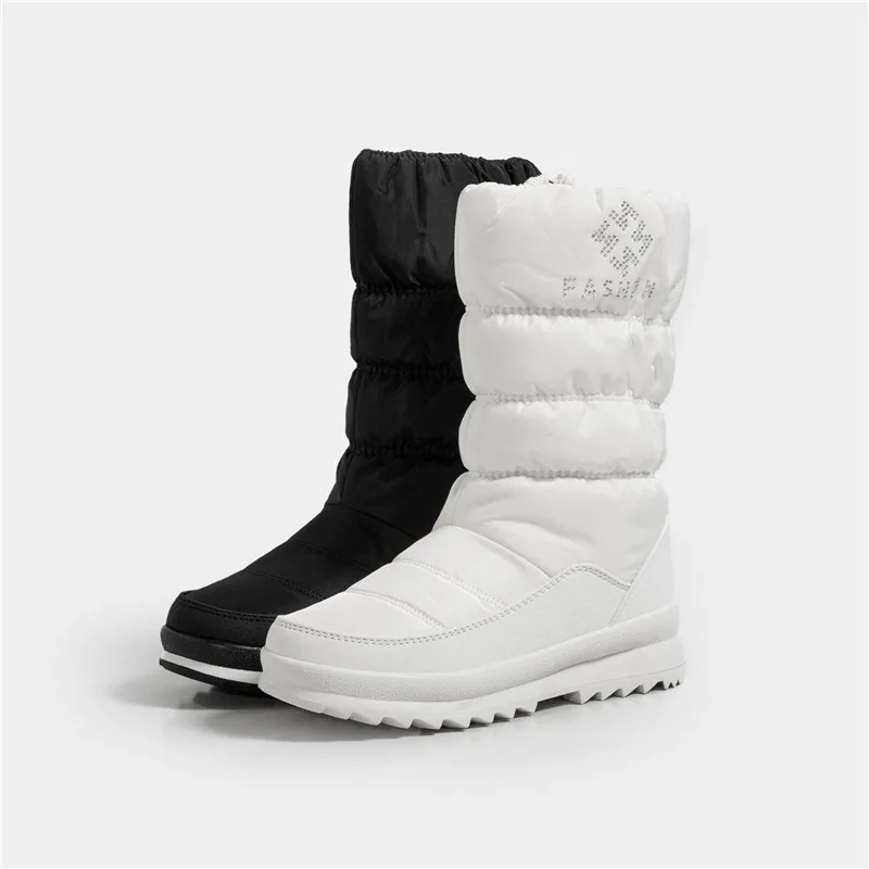 

Fanyuan Newest Snow Boots Women Thick Fur Winter Shoes Round Toe Zip Casual Shoes Waterproof Down Keep Warm Ankle Boots Women