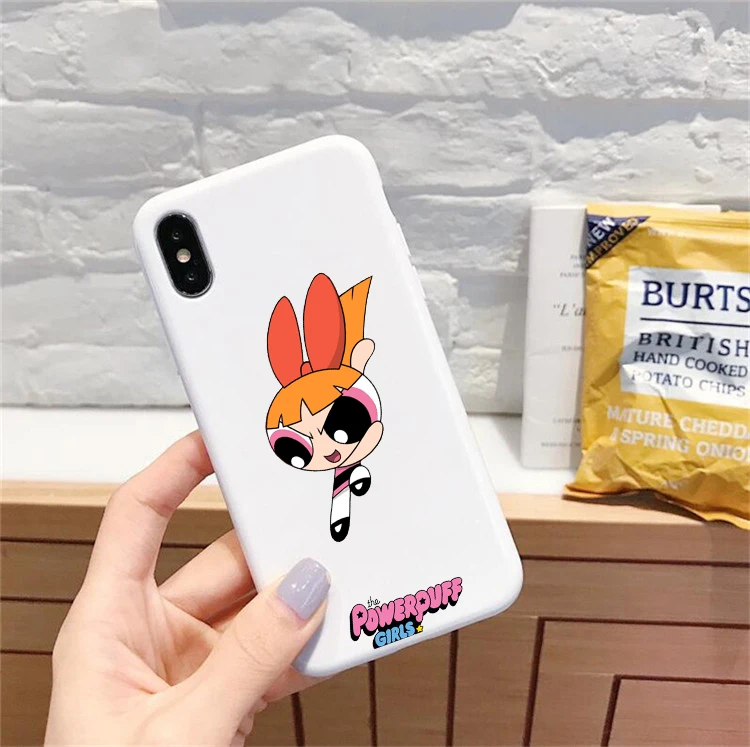 BHSR-24017 Милый Powerpuff телефон для девочек чехол для iPhone 7 X XS MAX XR 8 6 6s Plus 11Buttercup Bubbles карамельный цвет мягкая задняя крышка - Color: BHSR-24017