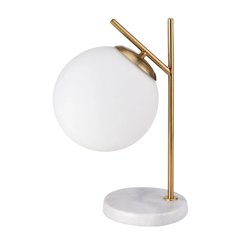 

Europe Originality Personality Marble Glass Desk Lamp Concise Modern Study A Living Room Bedroom Bedside Decoration Desk Lamp