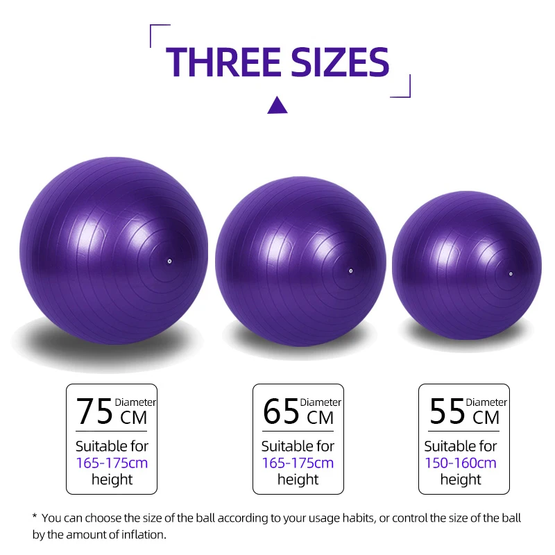55/65/75 см спортивный мяч для йоги с насосом Пилатес фитнес спортзал фитбол баланса