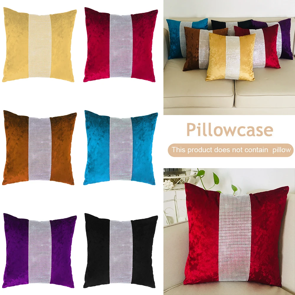 Блестящая бархатная наволочка в европейском стиле роскошная с бриллиантами