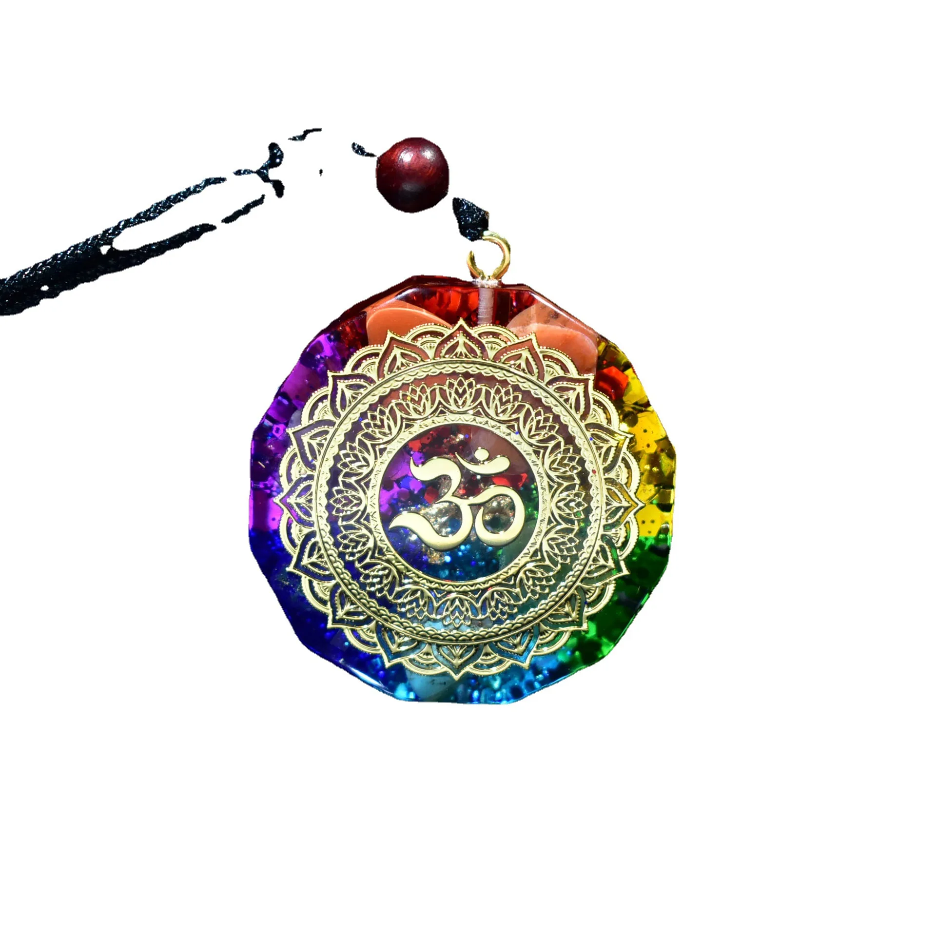 

Natural energy Quartz crystal chakra Stone Emf protects Okon Pendant Reiki energy meditation pyramid healing