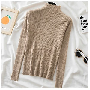 Ladies Sweaters Autumn Winter New Plaid Long Sleeve Top Loose POLO Collar Sweater Women Knitted Pullover Pull Femme luxe Fashion ugly christmas sweater