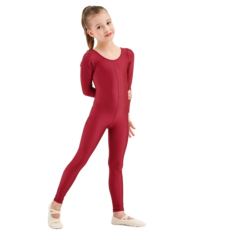 Спецодежда для девочек детская танцевальная комбинация из спандекса с длинным