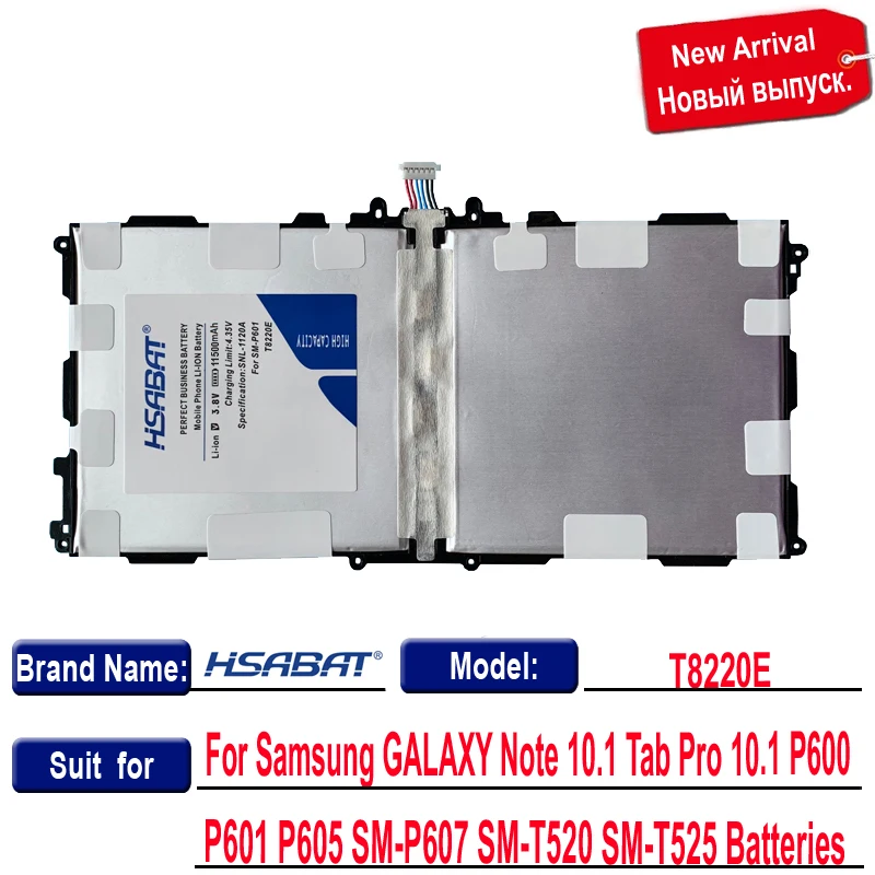 Аккумулятор HSABAT 0 цикл 11500 мАч для Samsung GALAXY Note 10 1 Tab Pro P600 P601 P605 | Компьютеры и офис