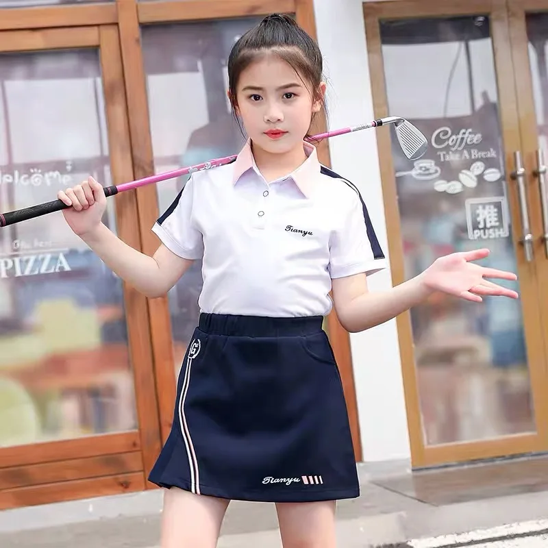 New children's golf pleated skirt, breathable and quick-drying, skin-friendly children's golf skirts, children's sports skirts