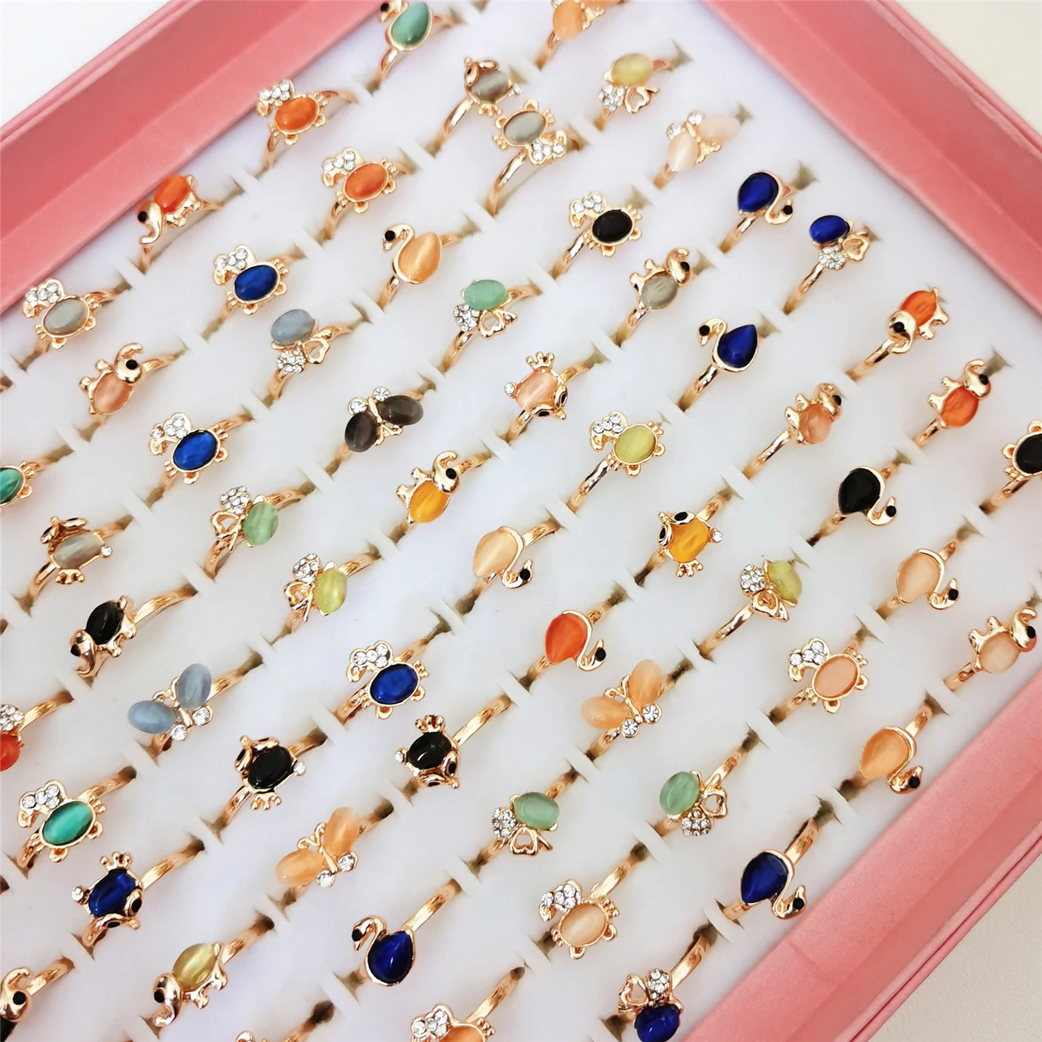 20 шт. модные красочные кольца Стразы из смолы с бриллиантами для женщин кольцо на