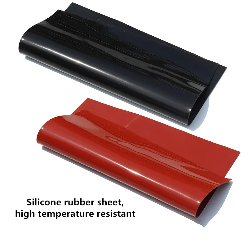 1mm/2mm Red/Black Silicone Rubber Sheet 250X250mm Black Silicone Sheet, Rubber Matt, Silicone Sheeting for Heat Resistance