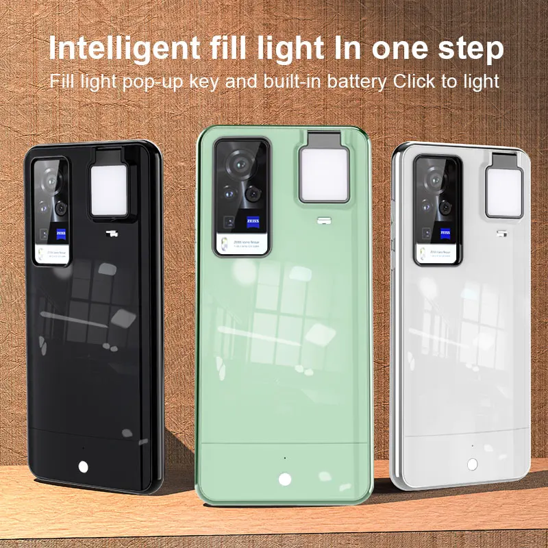 

Fill Light Selfie Beauty Ring Flash Stable Shockproof Phone Case For Huawei Nova 7 P20 P30 P40 Pro + Plus Back Cover