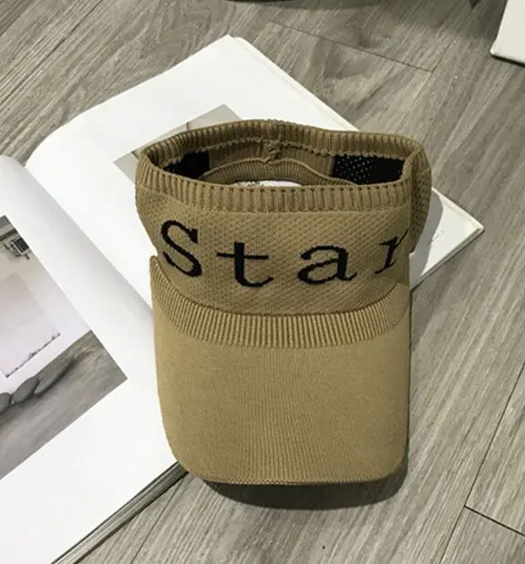 khaki Летние женские трикотажные солнцезащитные козырьки для улицы, для девочек, с буквенным принтом, пляжная шляпа для взрослых, Повседневная Спортивная Кепка для гольфа Gorros - Цвет: khaki