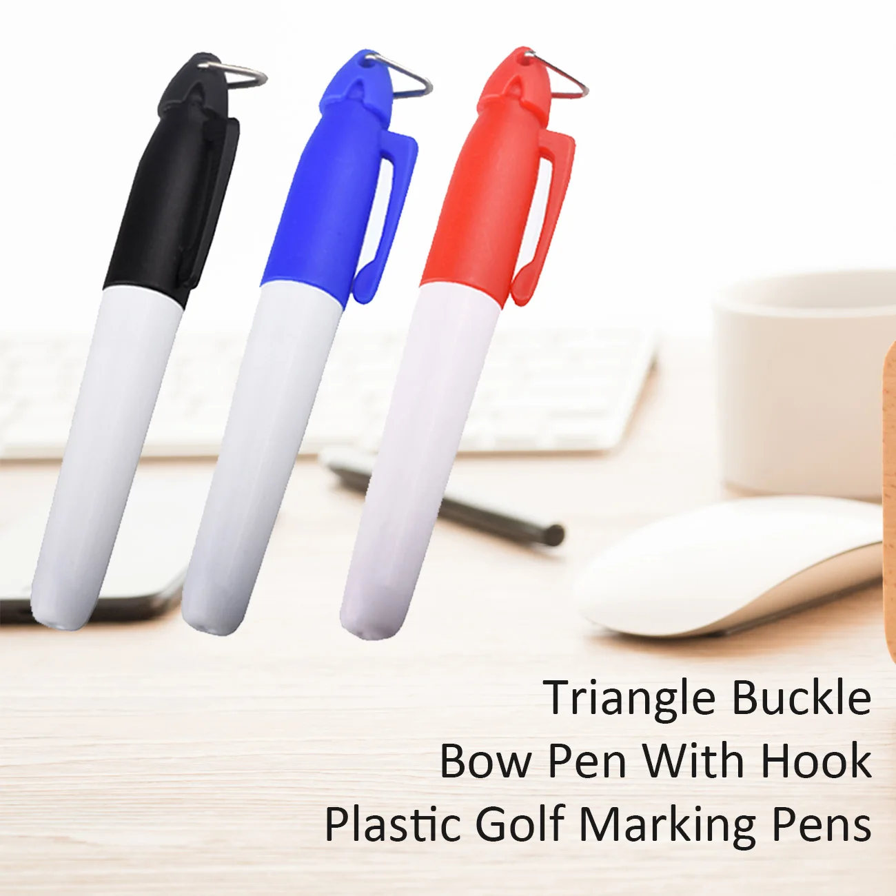 

1PCS Triangle Buckle Bow Pen With Hook Plastic Golf Marking Pens Simple And Easy Sports Goods Mark onto Their Golf Balls