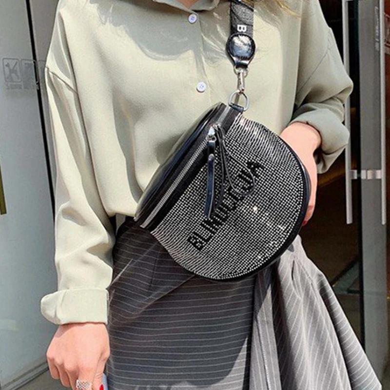 Стразы сумка седло 2020 новые женские маленькие сумки модная искусственная кожа