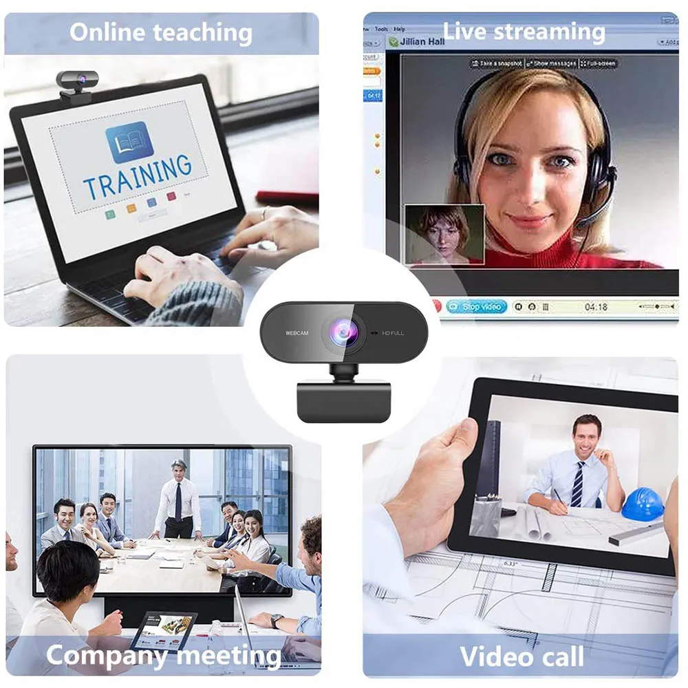 

Full HD 1080P 200W Webcam USB Mini Computer Camera Built-In Microphone Flexible Rotatable For Laptops Desktop And Gaming Web Cam