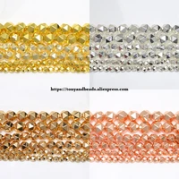 15 natural stone shining big cuts faceted hematite silvers gold plated loose beads 6 8 10 mm pick size