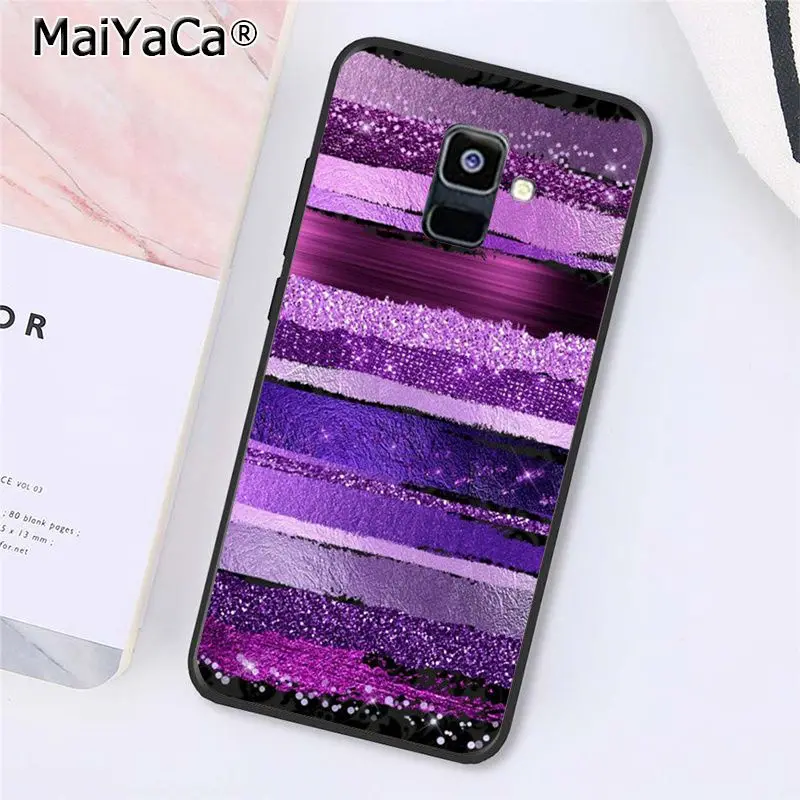 MaiYaCa Любовь Фиолетовый Блестящий чехол для телефона Samsung Galaxy A7 A50 A70 A40 A20 A30 A8 A6 Plus A9