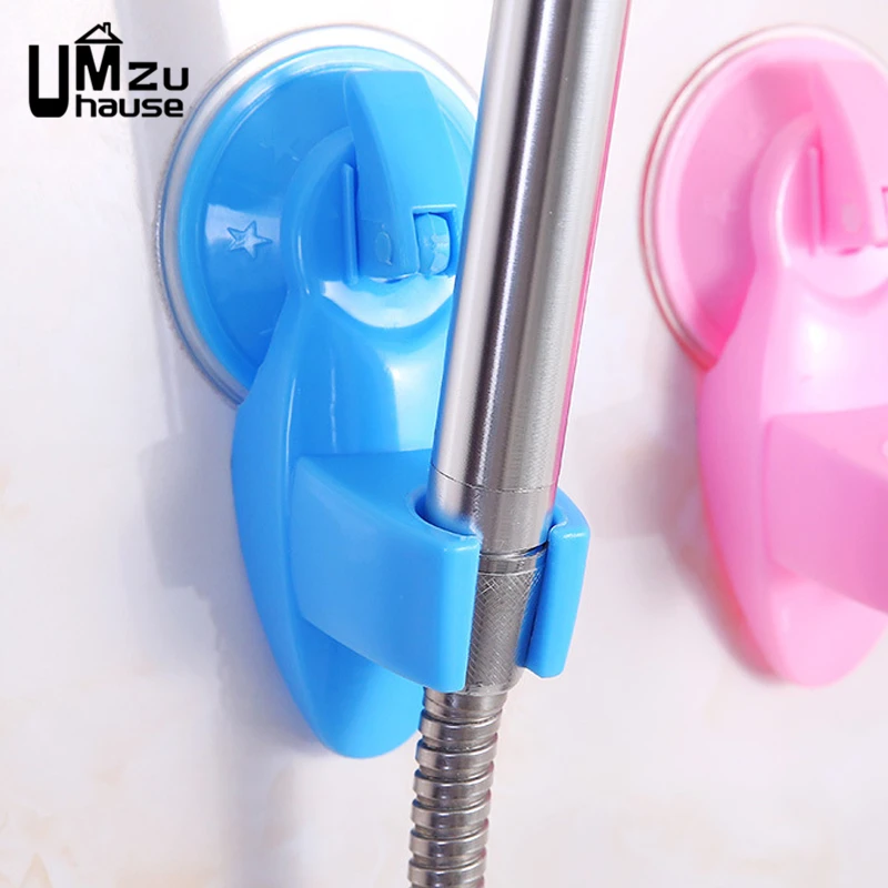 

Mop Holder Suction Cup Hooks Shower Broom Wall Mounted Shelves Hanging Home Bathroom Organizers Multifunction Stand Organization