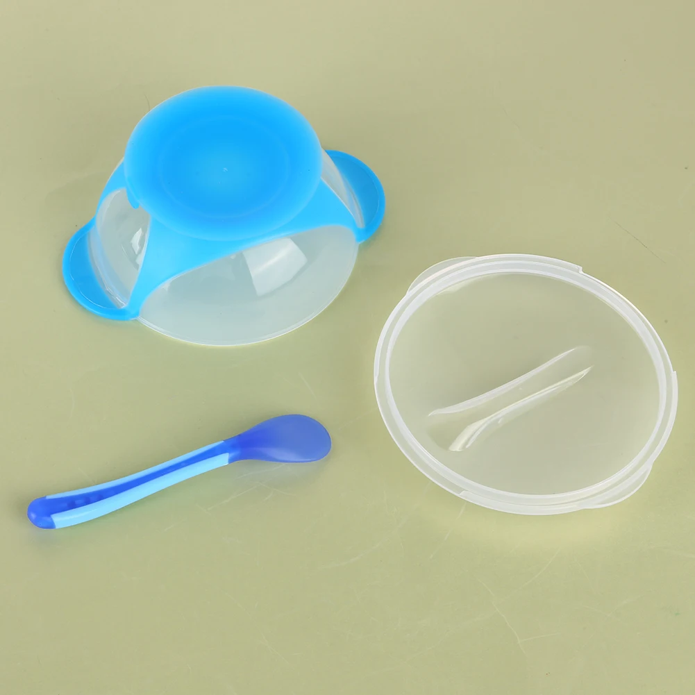 Baby Tableware Dinnerware Suction Bowl with Temperature Sensing Spoon baby bowl cover spoon fork dinner boy Feeding Bowls dishes | Мать и