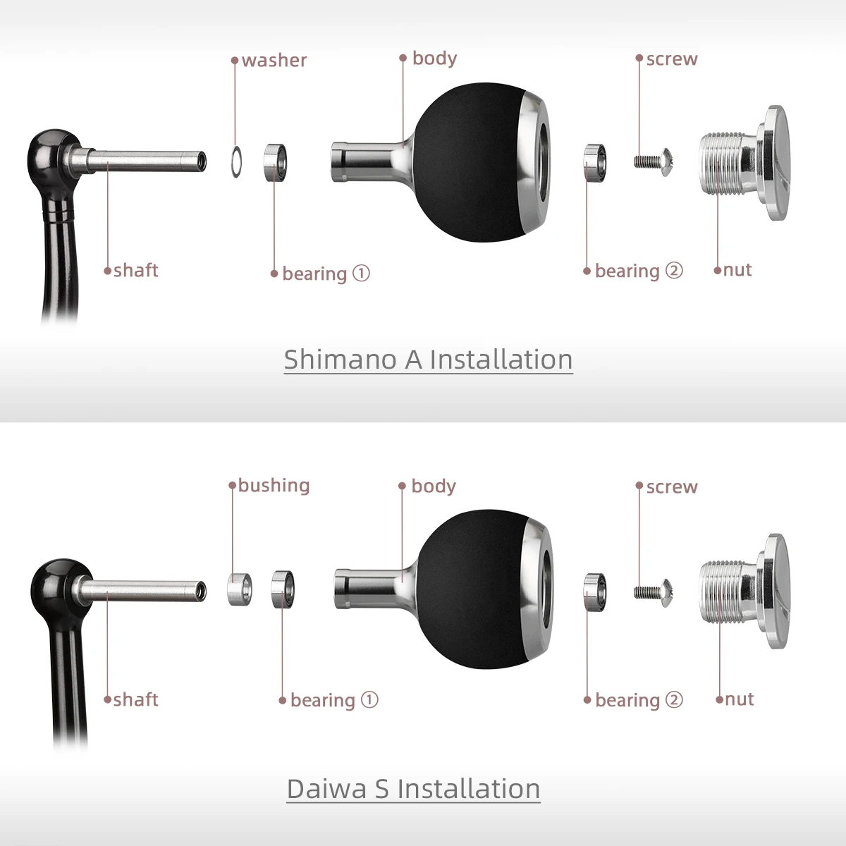 Gomexus катушка ручка 41 мм для Shimano Stradic Ultegra FB Daiwa LT катушки с ручкой 1000 2000 2500 3000 4000 прямая, как показано ниже
