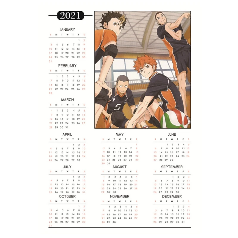 

Anime Haikyuu!! Wall Poster Study Living Room Home Decor 2021 Year Calendar Wall Art Painting 30x42cm