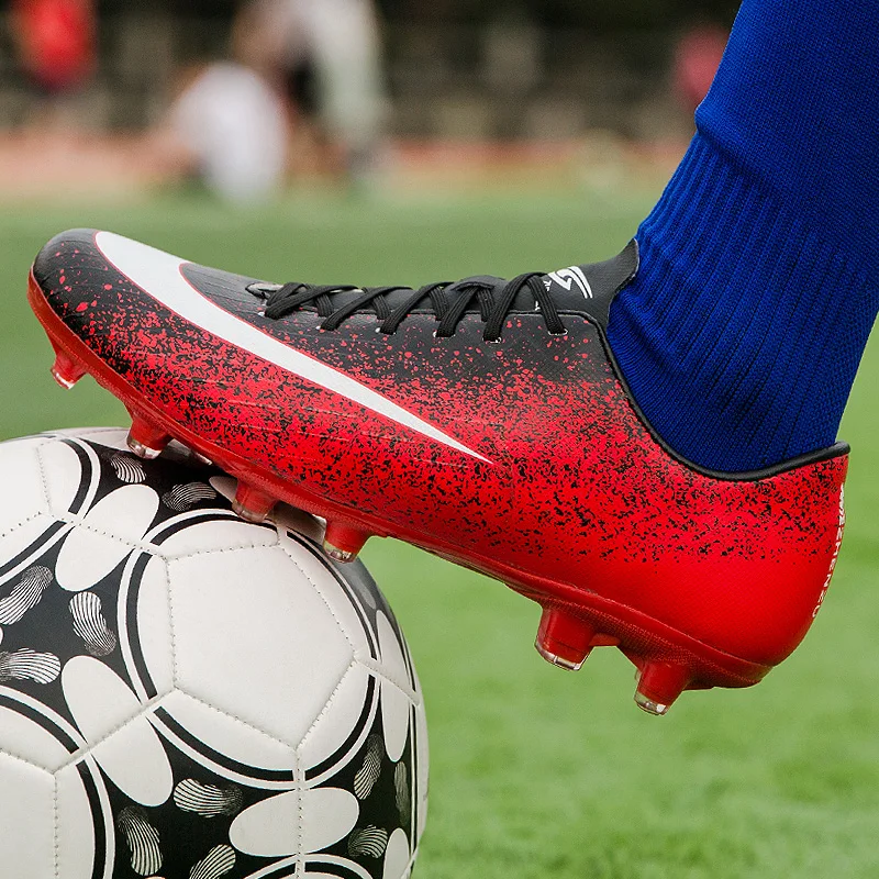 Мужские футбольные ботинки уличная дышащая обувь с длинными шипами для занятий