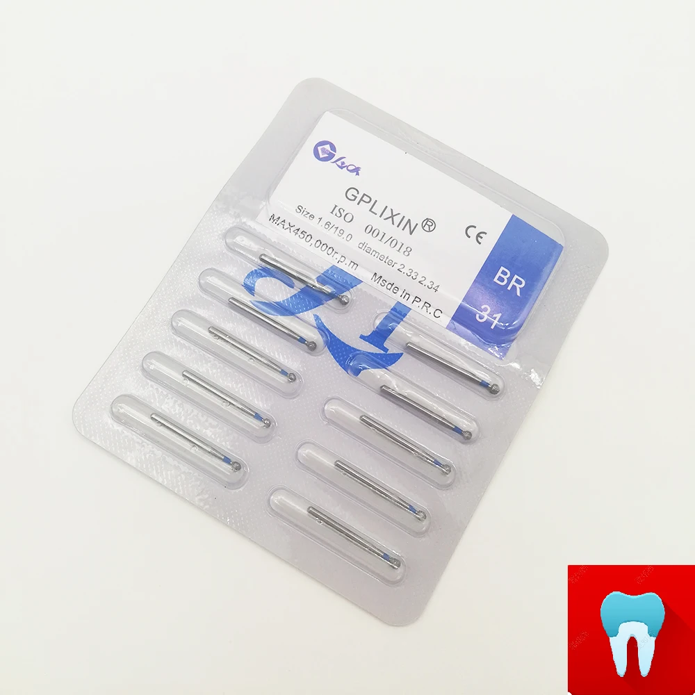 BR-31 Dental Diamond Burs Drill Dentistry Burs High Speed Handpiece Handle Diameter 1.6mm Dentist Tools BR-41 TR-13 FO32