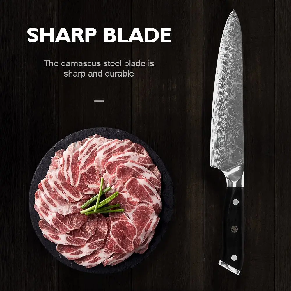 MUZ дамасский стальной нож 6 шт. набор из высокоуглеродистой стали японские