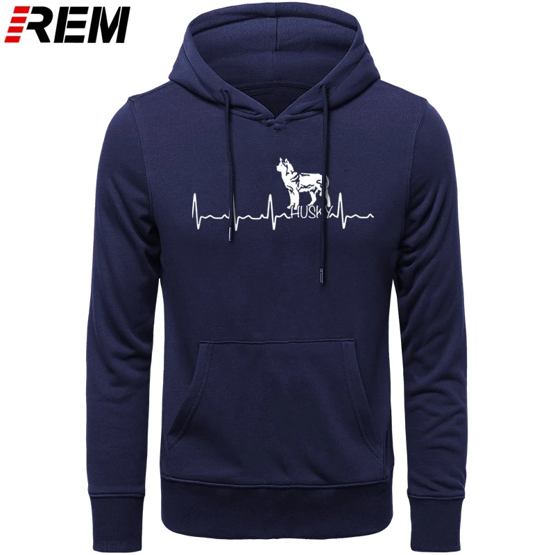 

REM Hoodies Men Heartbeat Husky Funny For Dog Lover Funny Crew Neck Long Sleeve Clothes Pure Cotton Hoodies, Sweatshirts