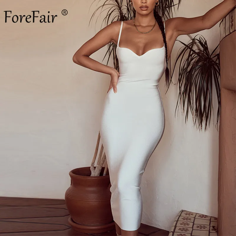 Forefair с открытыми плечами облегающее платье вышивкой белый сексуальное вечерние