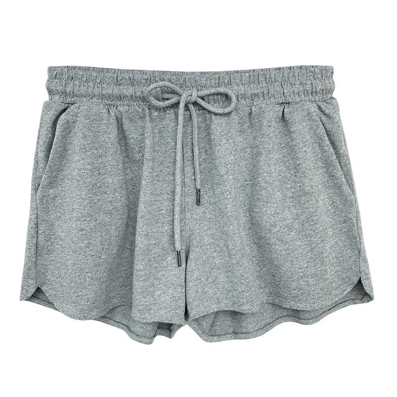 

Tall waist elastic waist shorts female easy leisure wear outside 2021 new wide-legged pants home summer pyjamas