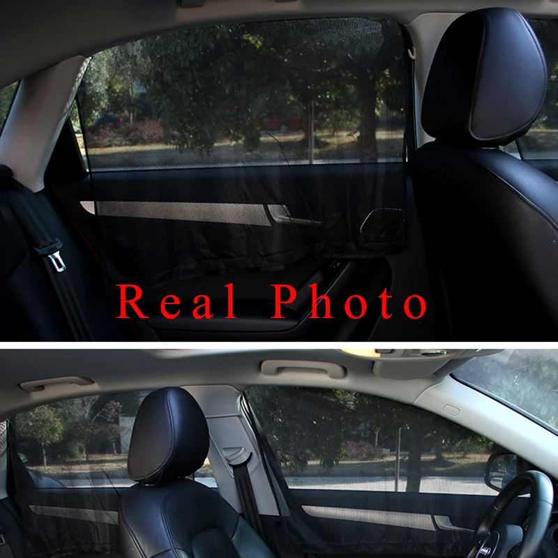2 Pcs Magnetic Car Back Side Front Window Sunshade Cover For 99% Model Mesh Curtains Shade Sun Protector |
