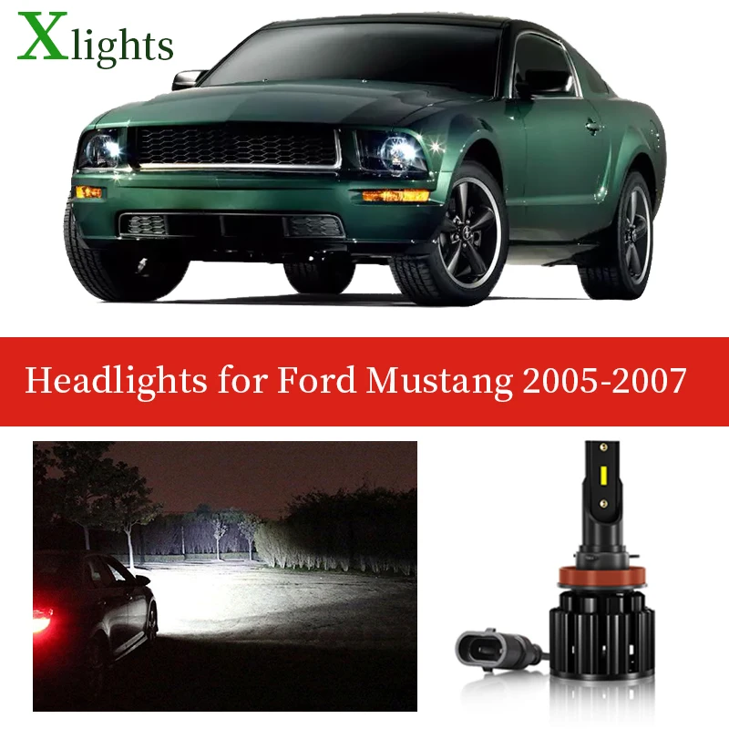 Xlights Led Headlight Bulb для Ford Mustang 2005 2006 2007 High Low Beam Canbus Автомобильная фара лампа