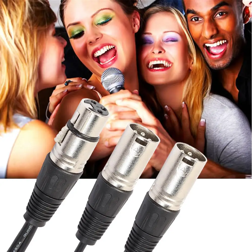 0,3 м 1 фут 3P XLR микрофон аудио удлинитель Кабель провод женский разъем для двойной 2 штекер Y сплиттер кабель адаптер Шнур