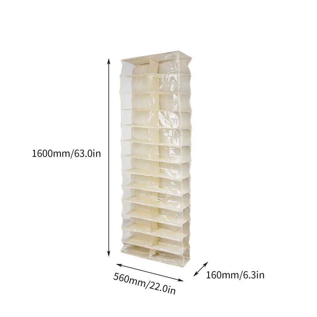 26 карманов ПВХ анти-Пылезащитная стойка для обуви складной водонепроницаемый