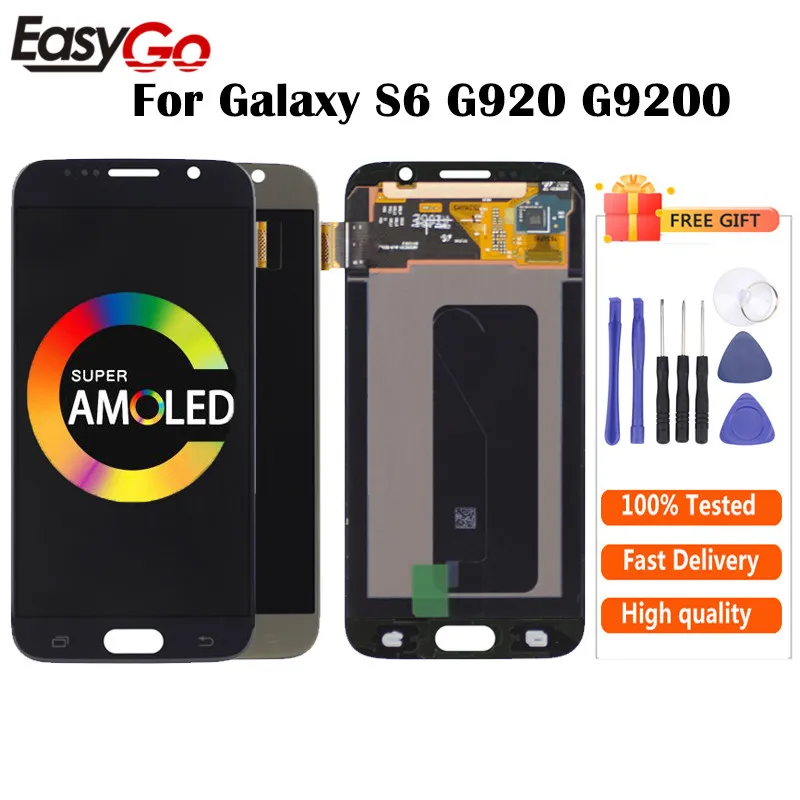 ЖК-дисплей + сенсорный экран дигитайзер панель в сборе для Samsung Galaxy S6 G9200 LCD полная