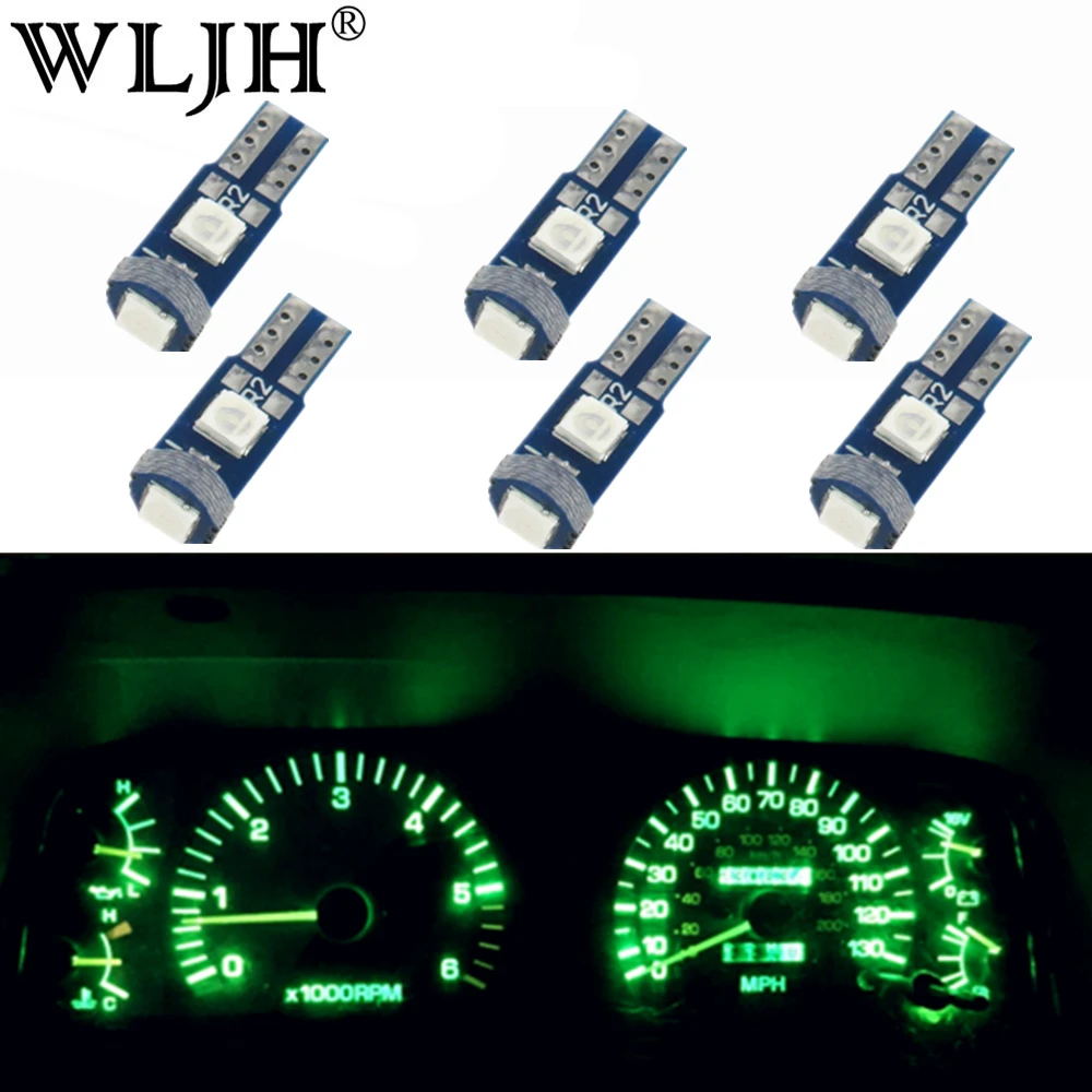 WLJH 6x Canbus T5 светодиодный индикатор лампы 12 В для чтения лампа приборной панели