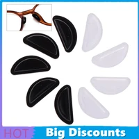 silicone non slip nose pads frame glasses flat bridge of nose unisex 10 pairs of half moon glasses cushions glasses accessories