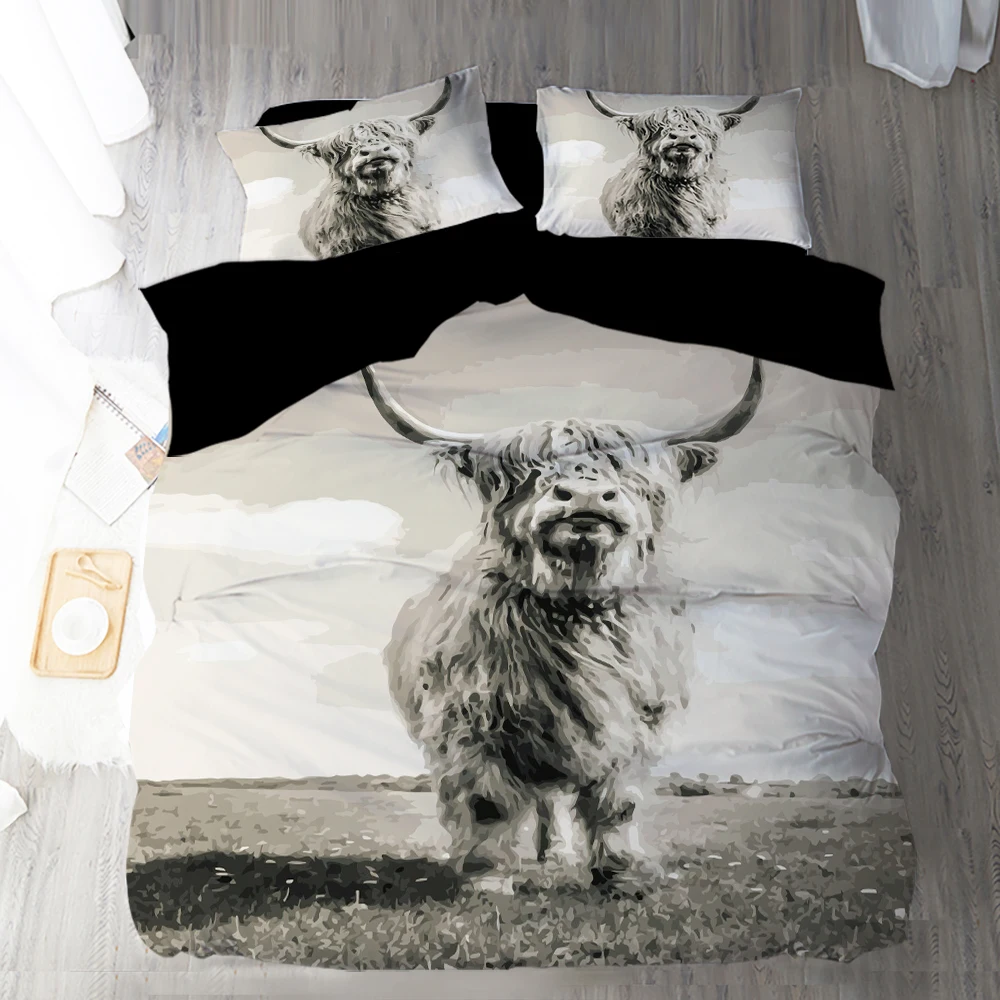 

Cattle 3D Print Bedding Set Duvet Covers Pillowcases One Piece Comforter Bedding Sets Bedclothes Bed Linen (Not sheets)